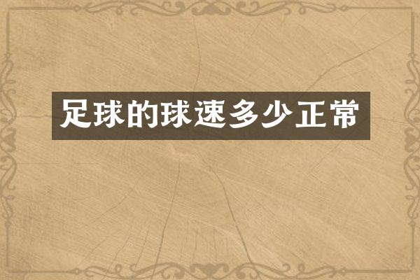 足球的球速多少正常