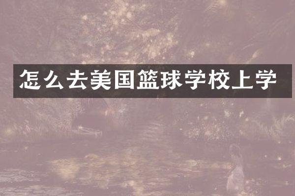 怎么去美国篮球学校上学