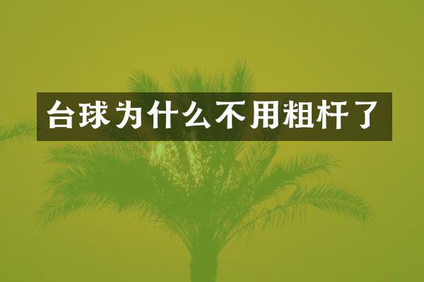 台球为什么不用粗杆了