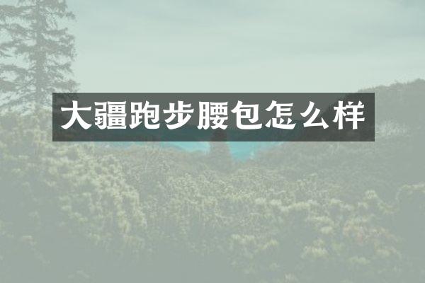 大疆跑步腰包怎么样