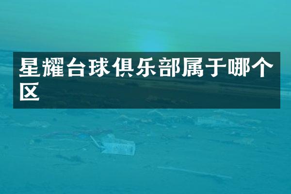 星耀台球俱乐部属于哪个区