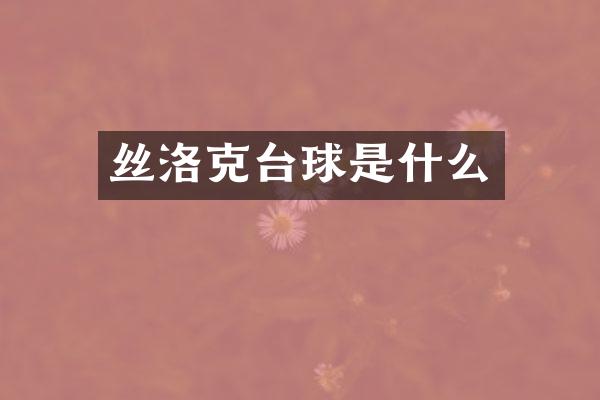 丝洛克台球是什么
