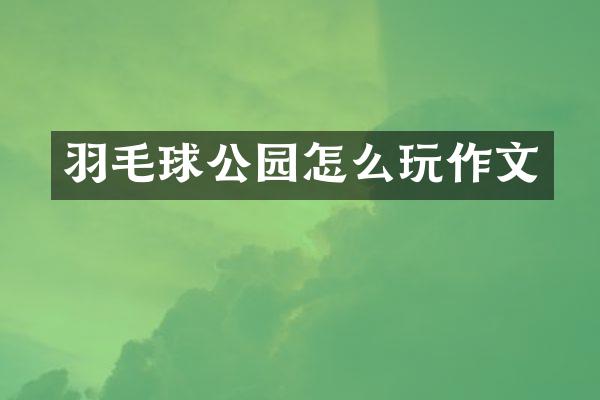 羽毛球公园怎么玩作文