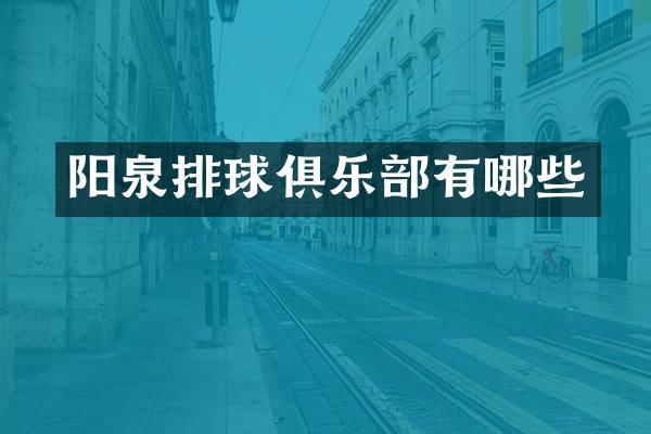 阳泉排球俱乐部有哪些
