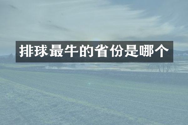 排球最牛的省份是哪个