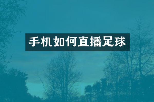 手机如何直播足球