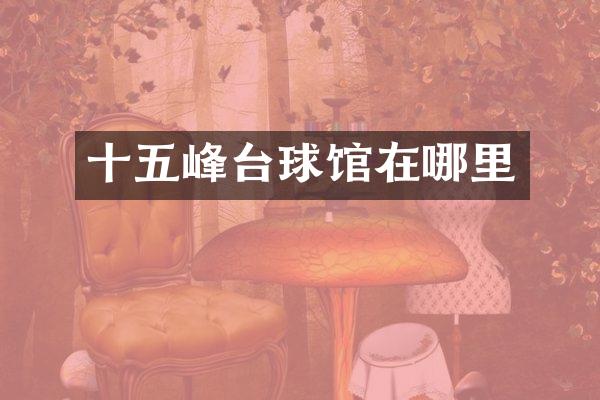 十五峰台球馆在哪里