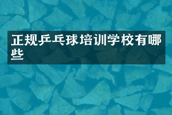 正规乒乓球培训学校有哪些