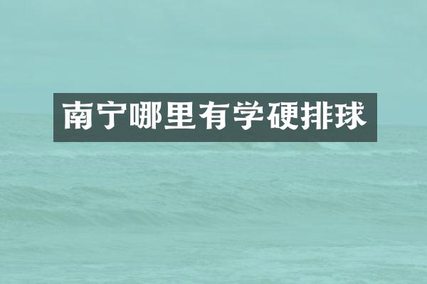 南宁哪里有学硬排球