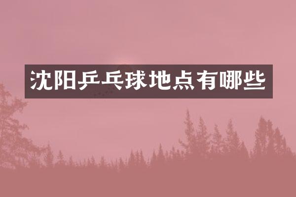 沈阳乒乓球地点有哪些