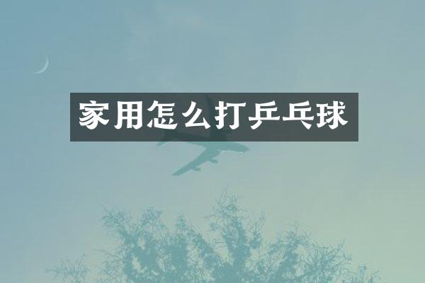 家用怎么打乒乓球