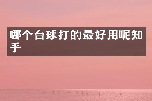 哪个台球打的最好用呢知乎
