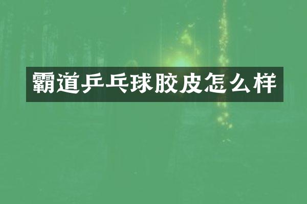 霸道乒乓球胶皮怎么样