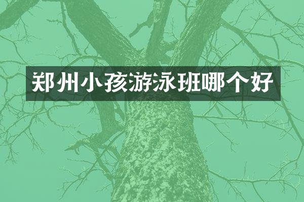 郑州小孩游泳班哪个好