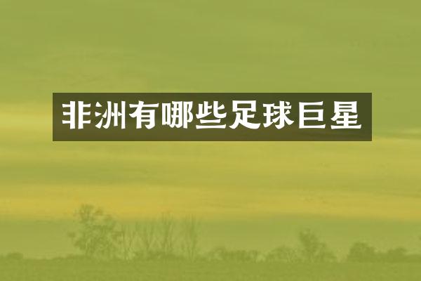 非洲有哪些足球巨星