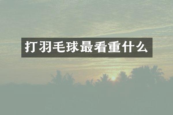 打羽毛球最看重什么