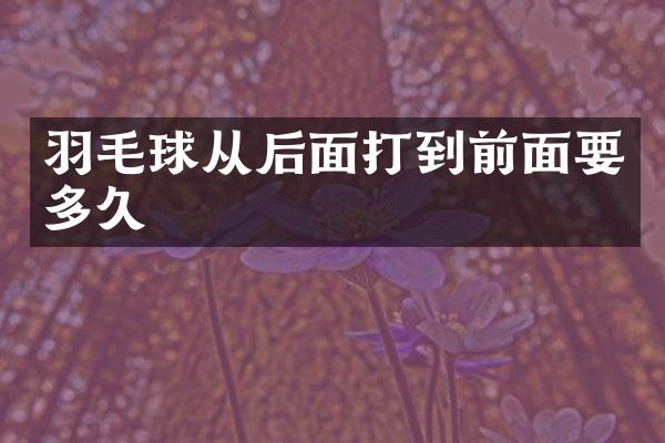 羽毛球从后面打到前面要多久