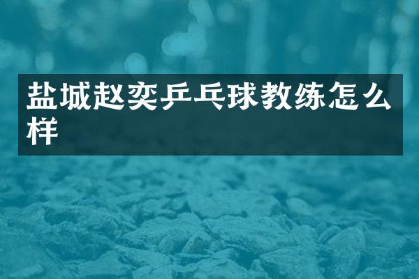 盐城赵奕乒乓球教练怎么样