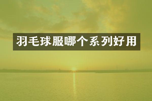 羽毛球服哪个系列好用