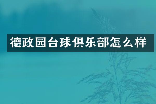 德政园台球俱乐部怎么样