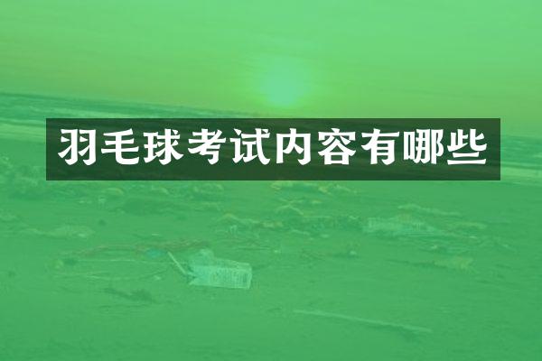 羽毛球考试内容有哪些