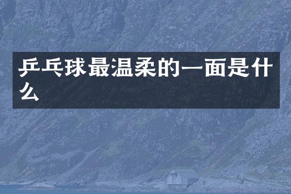 乒乓球最温柔的一面是什么