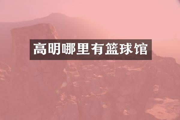 高明哪里有篮球馆