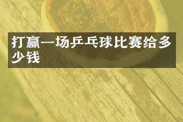 打赢一场乒乓球比赛给多少钱