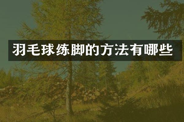 羽毛球练脚的方法有哪些