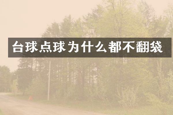 台球点球为什么都不翻袋