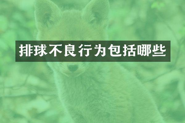 排球不良行为包括哪些