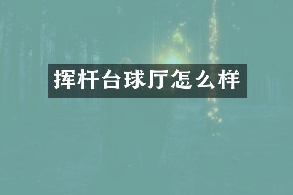 挥杆台球厅怎么样