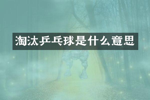 淘汰乒乓球是什么意思
