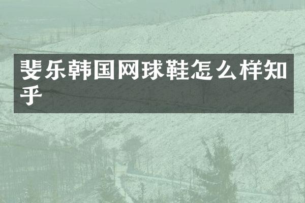 斐乐韩国网球鞋怎么样知乎