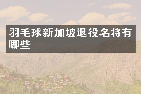羽毛球新加坡退役名将有哪些