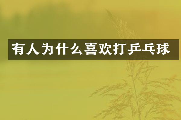 有人为什么喜欢打乒乓球