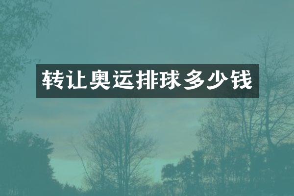 转让奥运排球多少钱