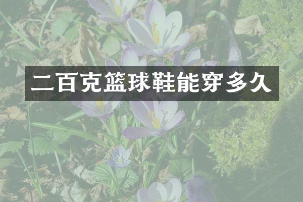 二百克篮球鞋能穿多久