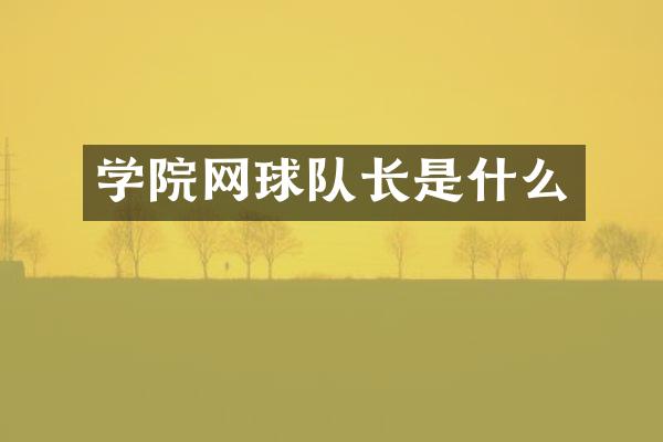 学院网球队长是什么