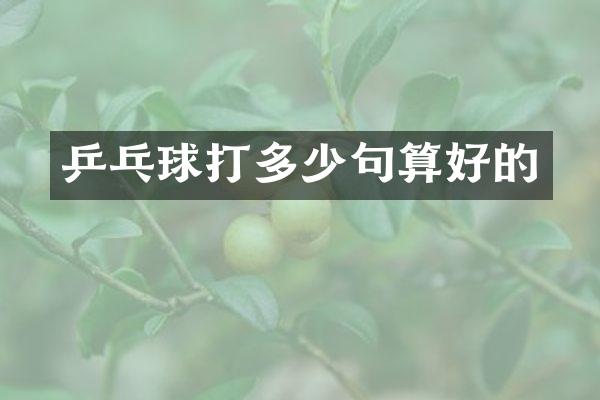 乒乓球打多少句算好的