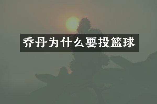 乔丹为什么要投篮球