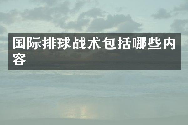 国际排球战术包括哪些内容