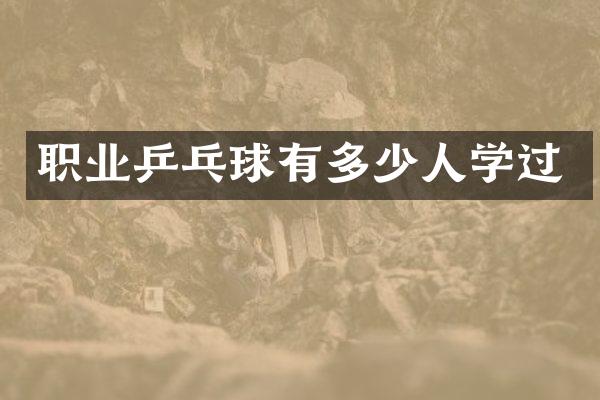 职业乒乓球有多少人学过