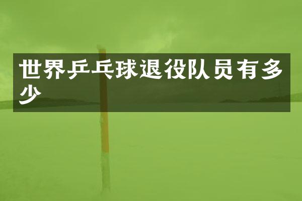 世界乒乓球退役队员有多少