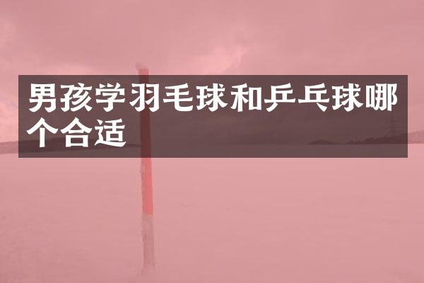 男孩学羽毛球和乒乓球哪个合适