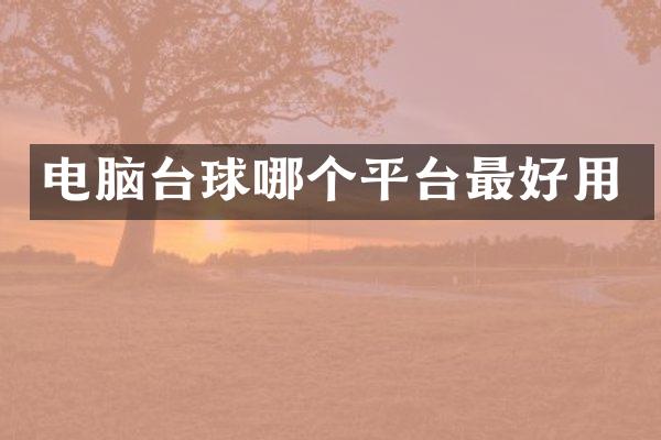 电脑台球哪个平台最好用