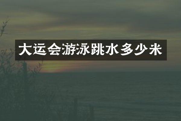 大运会游泳跳水多少米