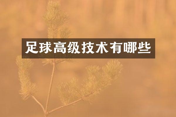足球高级技术有哪些