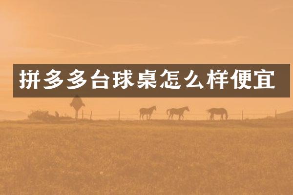 拼多多台球桌怎么样便宜