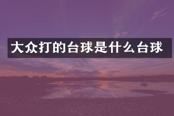 大众打的台球是什么台球